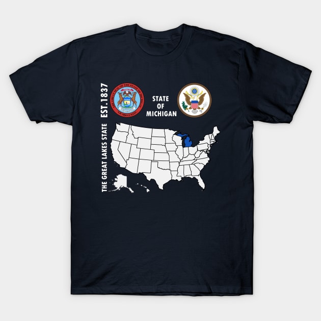 State of Michigan T-Shirt by NTFGP